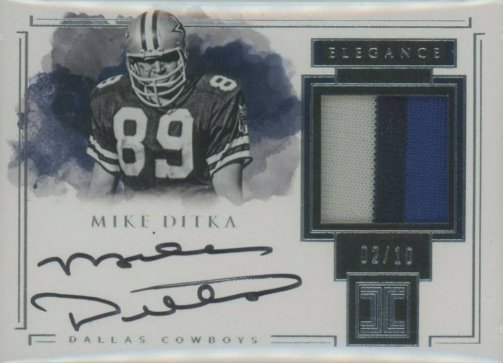 2017 Panini Impeccable Elegance Retired Patch Autographs Mike Ditka #MD Football Card