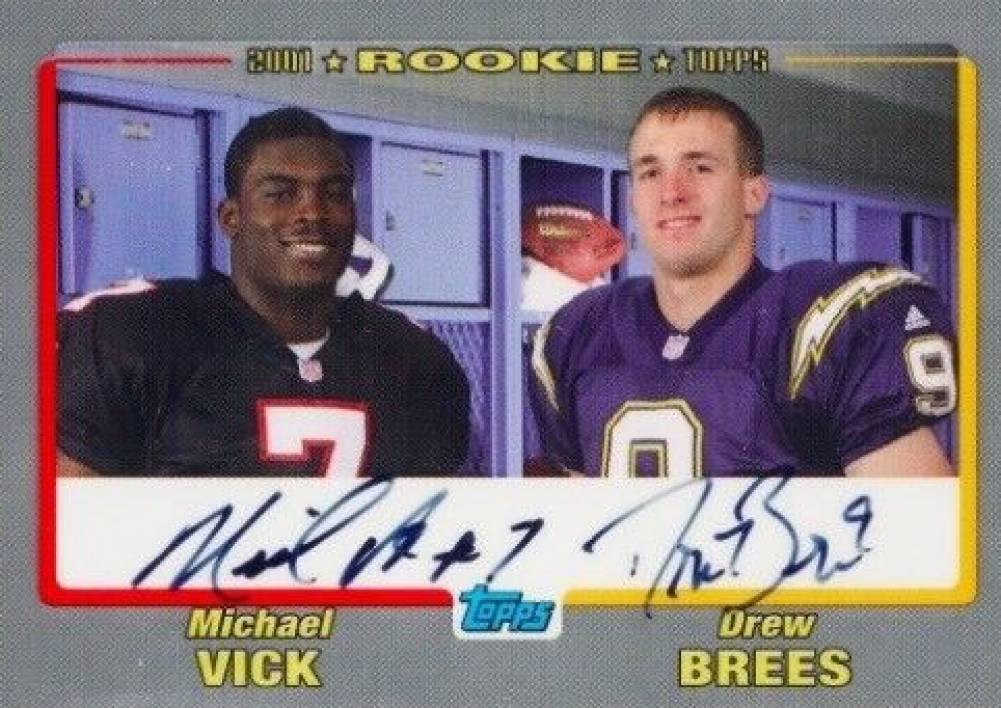 2001 Topps Rookie Premiere Autograph Vick/Brees #RPDVB Football Card