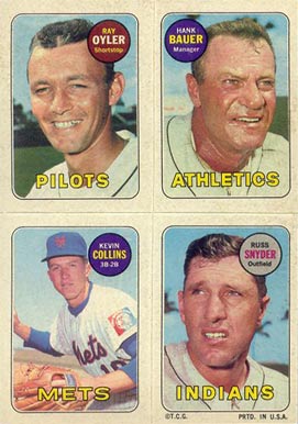 1969 Topps 4 in 1's Bauer/Collins/Oyler/Snyder # Baseball Card