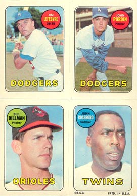 1969 Topps 4 in 1's Dillman/Lefebvre/Purdin/Roseboro # Baseball Card