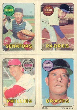 1969 Topps 4 in 1's Callison/French/Harris/Selma # Baseball Card