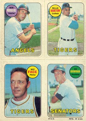 1969 Topps 4 in 1's Brinkman/Face/Horton/Rodgers # Baseball Card