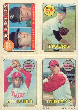 1969 Topps 4 in 1's Azcue/Jackson/McLain/Wht Soc Rookies # Baseball Card