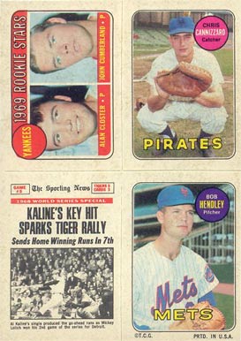 1969 Topps 4 in 1's Cannizzaro/Hendley/W.S. Game #5/Yank Rookies # Baseball Card