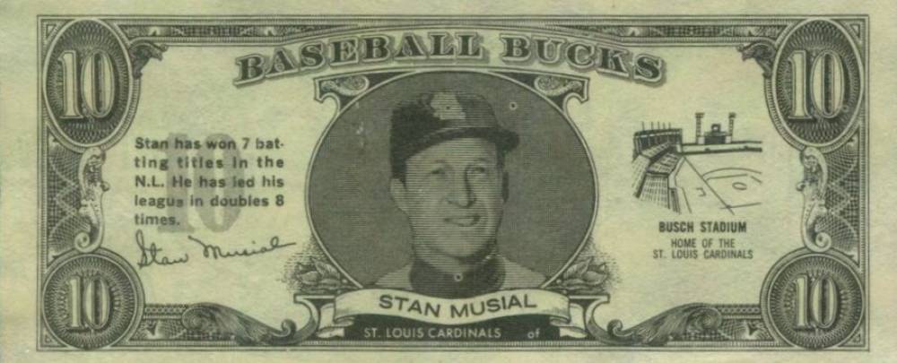1962 Topps Bucks Stan Musial # Baseball Card