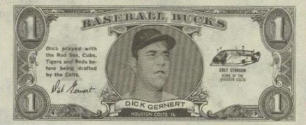 1962 Topps Bucks Dick Gernert # Baseball Card