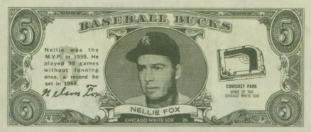 1962 Topps Bucks Nellie Fox # Baseball Card