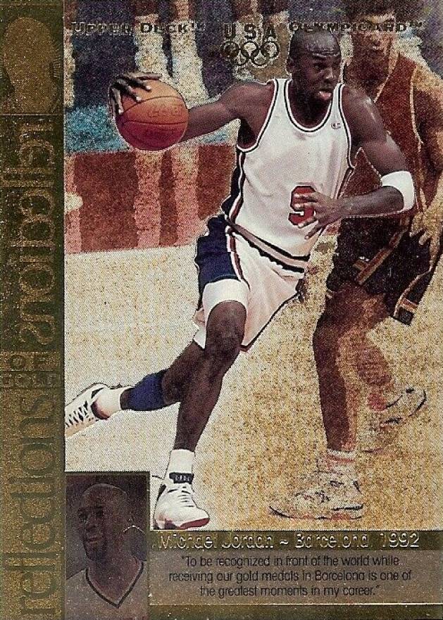 1996 Upper Deck U.S.A Olympicard Reflections of Gold Michael Jordan #RG1 Basketball Card