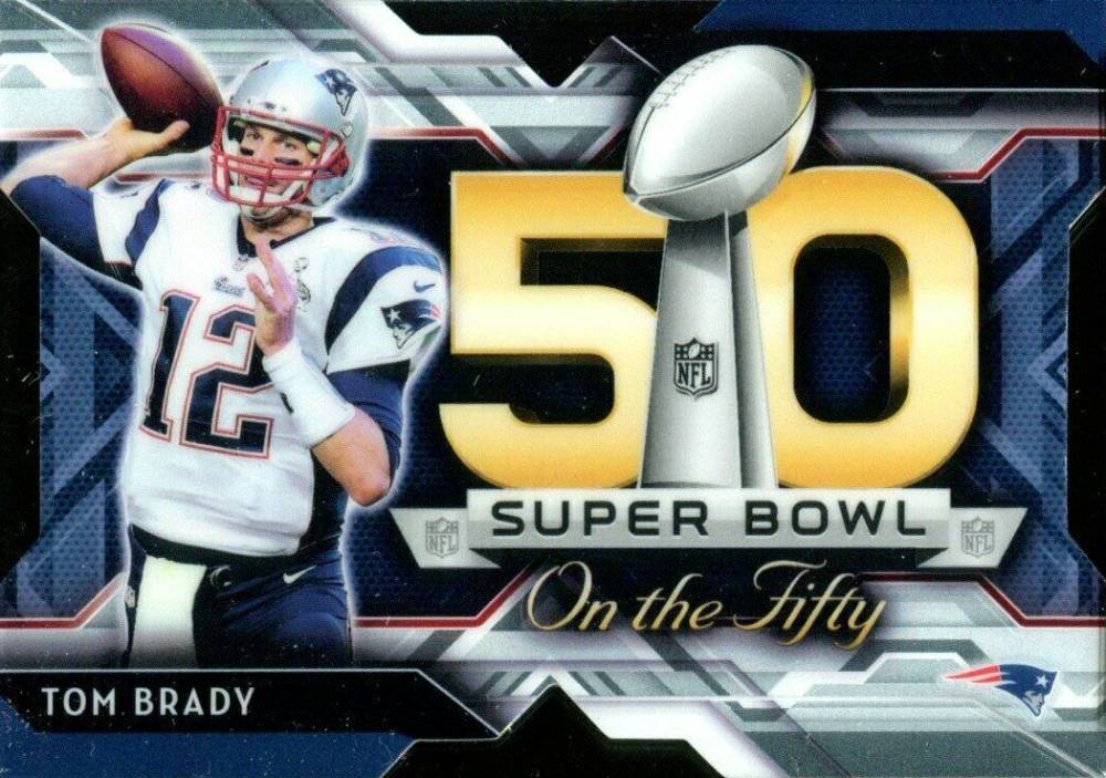 2015 Topps Chrome Super Bowl 50 Die-Cut Tom Brady #TB Football Card