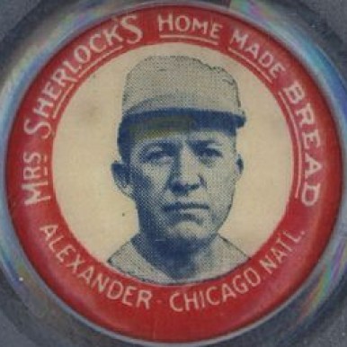1924 Mrs. Sherlock Bread Pins Grover Alexander # Baseball Card