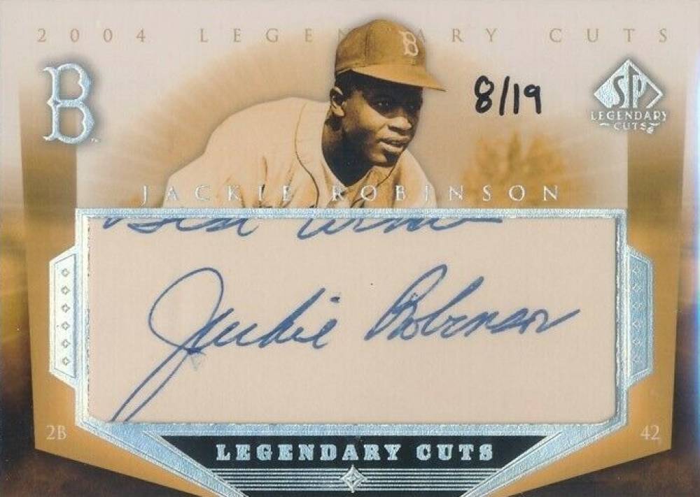 2004 SP Legendary Cuts Cut Signature Jackie Robinson #JR Baseball Card