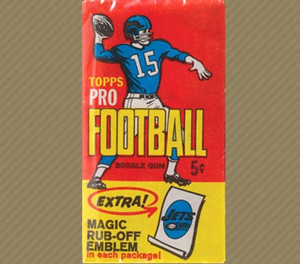 1960 Unopened Packs (1960's) 1965 Topps 5 Cent Wax Pack #65T5WP Football Card