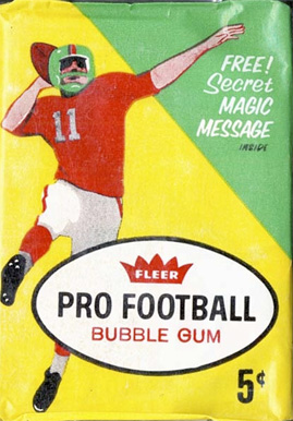 1960 Unopened Packs (1960's) 1961 Fleer 5 Cent Wax Pack #61F5cwp Football Card
