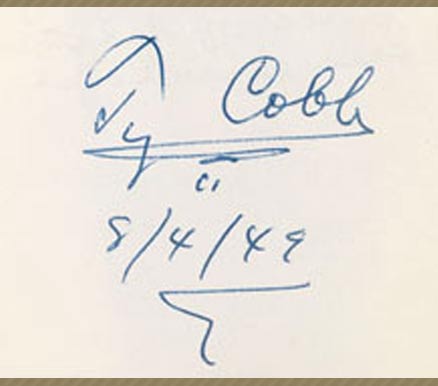1950 Hall of Fame Autograph Cut Signatures Ty Cobb #49 Baseball Card