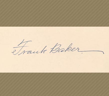 1950 Hall of Fame Autograph Cut Signatures Frank Baker #10 Baseball Card