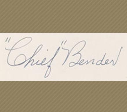 1950 Hall of Fame Autograph Cut Signatures Chief Bender #18 Baseball Card