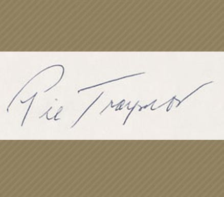 1950 Hall of Fame Autograph Cut Signatures Pie Traynor #245 Baseball Card