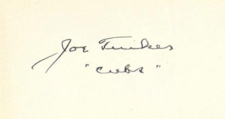 1950 Hall of Fame Autograph Cut Signatures Joe Tinker #243 Baseball Card