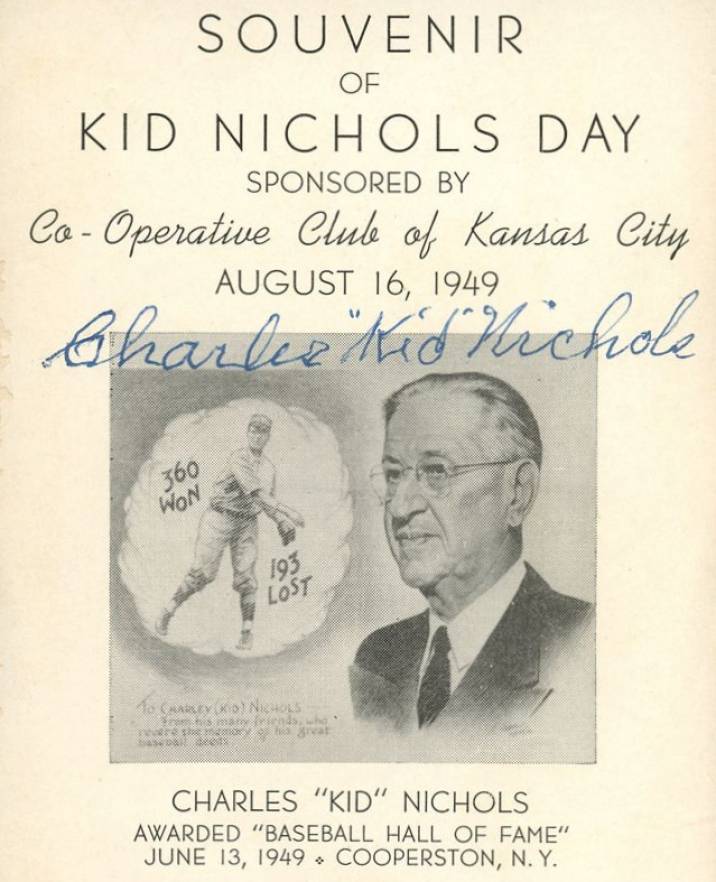 1950 Hall of Fame Autograph Cut Signatures Kid Nichols #187 Baseball Card