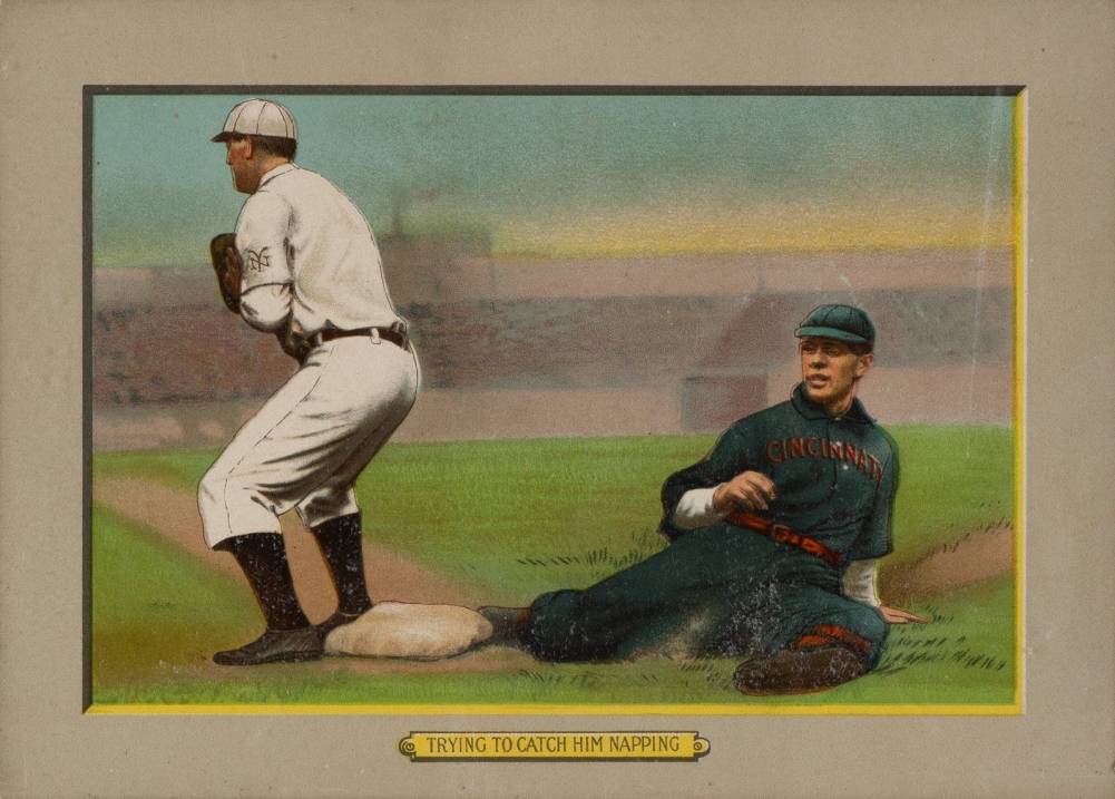 1911 Turkey Reds Trying to Catch Him Napping #44 Baseball Card