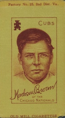 1911 Colored Silks Mordecai Brown #15 Baseball Card