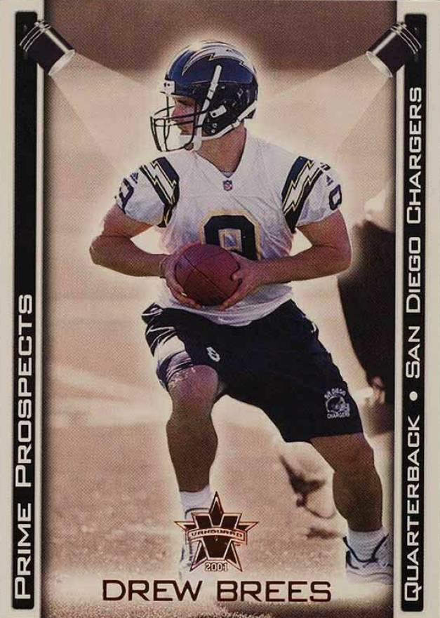 2001 Pacific Vanguard Prime Prospects Drew Brees #28 Football Card