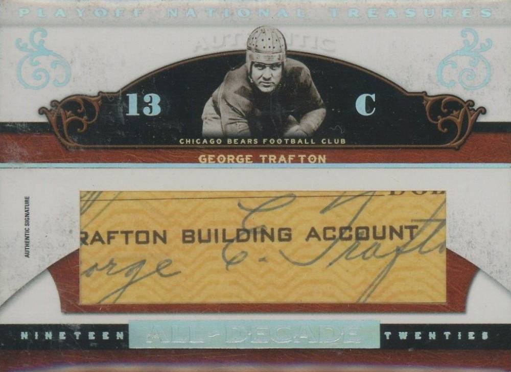 2007 Playoff National Treasures All-Decade Cut Signature George Trafton #AD-GT Football Card