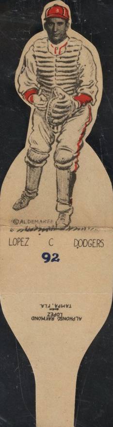1934 Al Demaree Die Cuts Al Lopez #92 Baseball Card