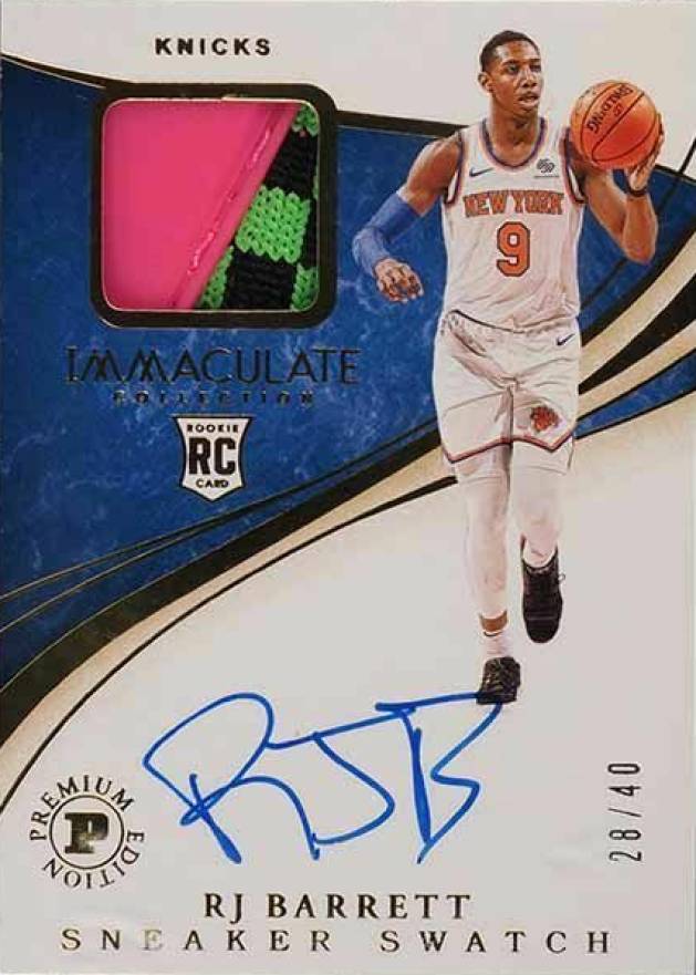 2019 Panini Immaculate Collection Rookie Sneaker Swatch Signatures Premium Edition RJ Barrett #PERJB Basketball Card