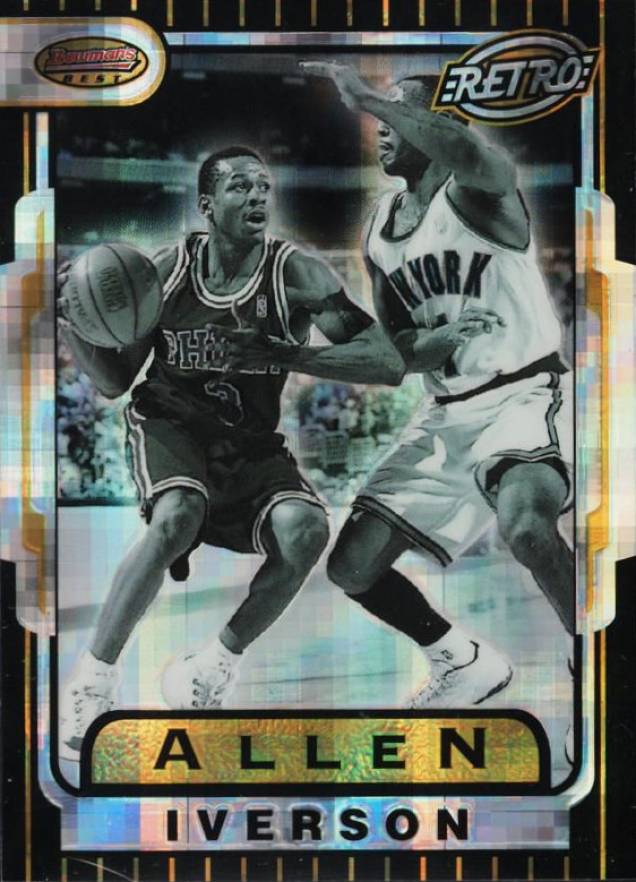 1996 Bowman's Best Retro Allen Iverson #TB13 Basketball Card