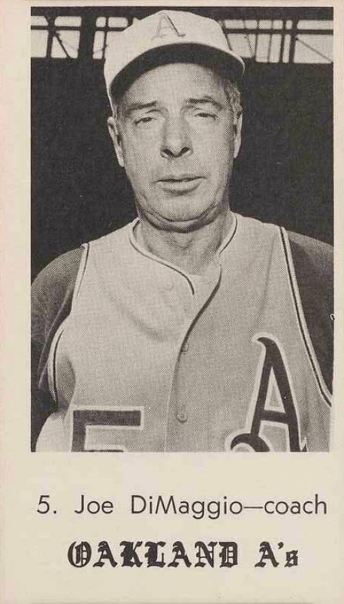 1969 Oakland A's Andersen Joe DiMaggio #5 Baseball Card
