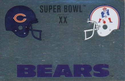 1989 Panini Stickers Super Bowl XX #N Football Card