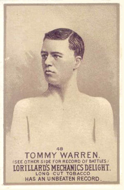 1887 Lorillard's Mechanic's Delight Prizefighters Tommy Warren #48 Other Sports Card