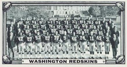 1968 Topps Test Teams Washington Redskins #20 Football Card
