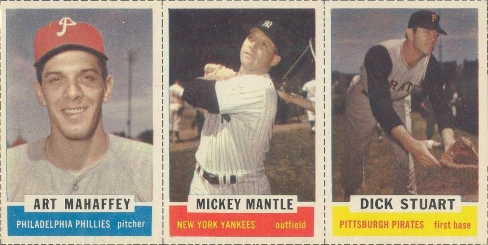 1962 Bazooka Panel Mahaffey/Mantle/Stuart # Baseball Card