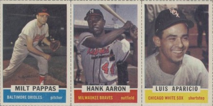 1962 Bazooka Panel Pappas/Aaron/Aparicio # Baseball Card