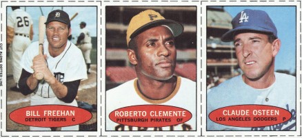 1971 Bazooka No Number Freehan/Clemente/Osteen #4 Baseball Card