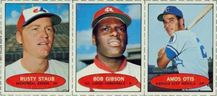 1971 Bazooka No Number Staub/Gibson/Otis #12 Baseball Card