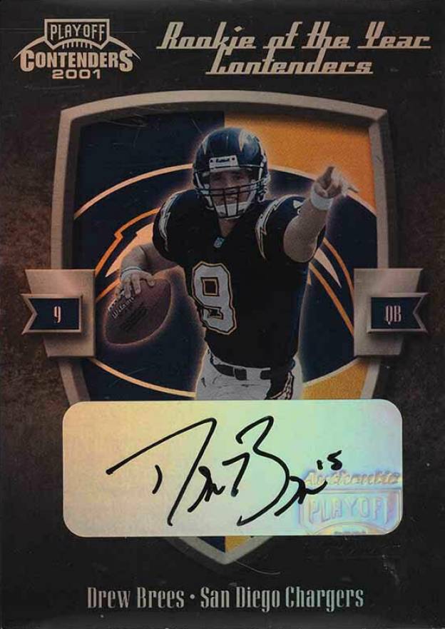 2001 Playoff Contenders R.O.Y. Contender Drew Brees #ROY7 Football Card