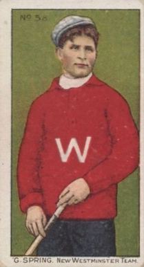 1910 Imperial Tobacco Co. G.Spring, New Westminster Team #58 Hockey Card