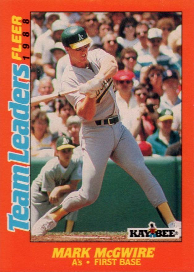 1988 Fleer Kaybee Team Leaders Mark McGwire #21 Baseball Card