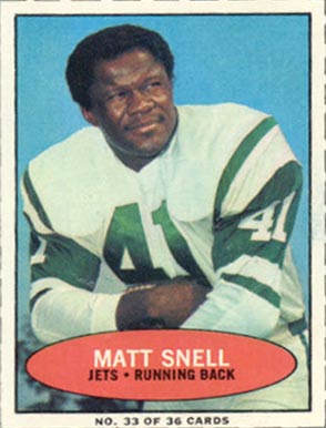 1971 Bazooka Matt Snell #33 Football Card