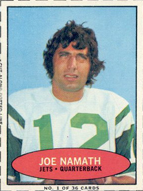 1971 Bazooka Joe Namath #1 Football Card