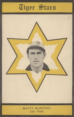 1909 Topping & Co. Detroit Tigers Postcards Matty McIntyre #11 Baseball Card