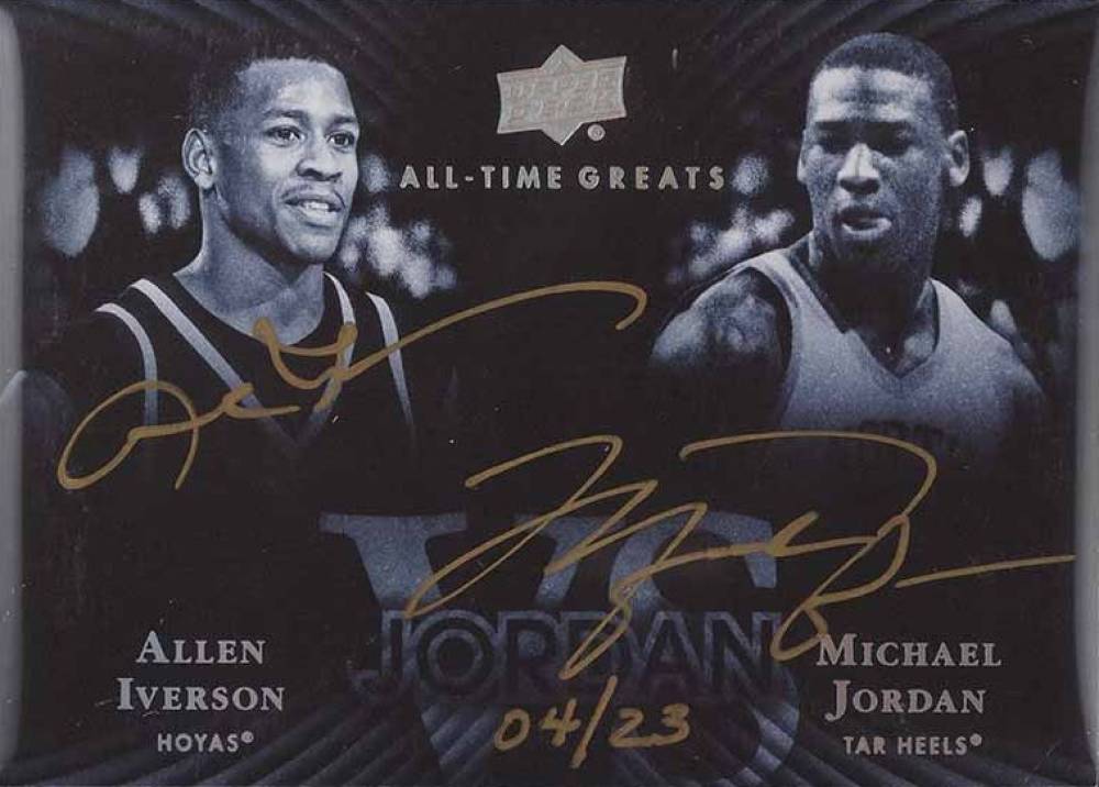 2013 Upper Deck All-Time Greats Jordan vs. Signatures Allen Iverson/Michael Jordan #JVSAL Basketball Card