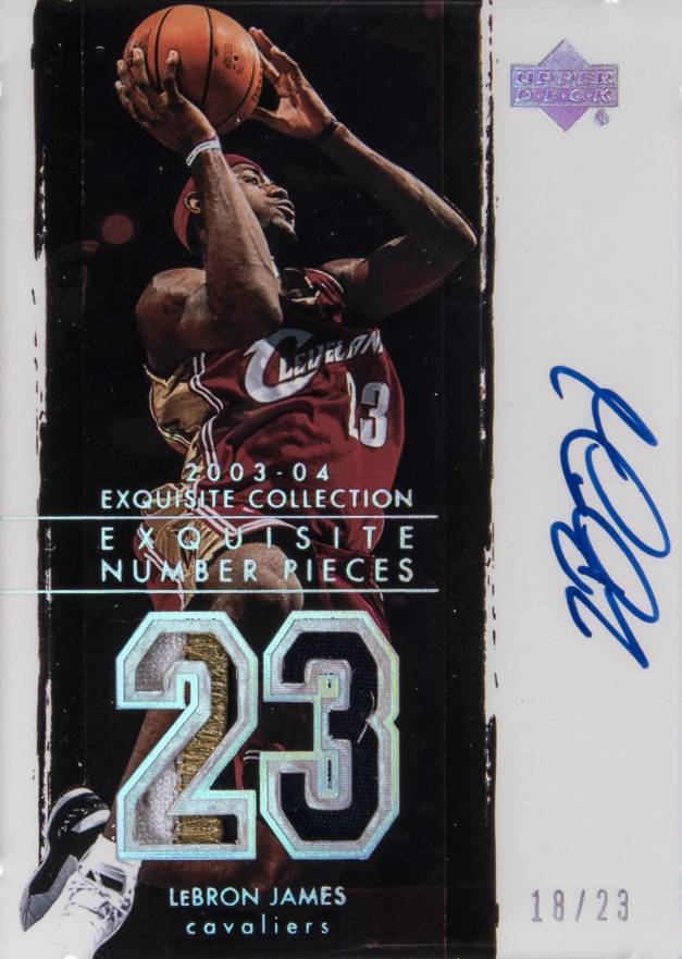 2003 UD Exquisite Collection Number Piece Autographs LeBron James #NP-LJ Basketball Card
