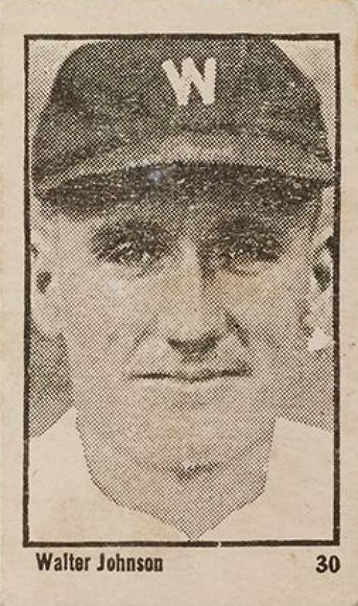 1923 Maple Crispette Walter Johnson #30 Baseball Card