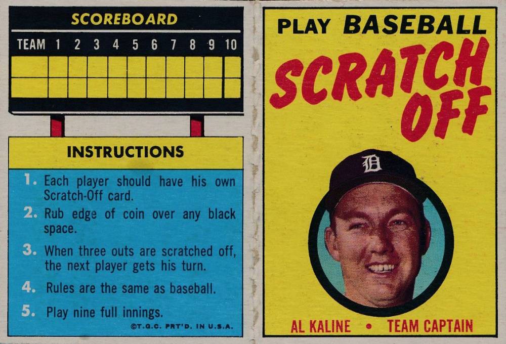 1971 Topps Scratch-Offs Al Kaline # Baseball Card