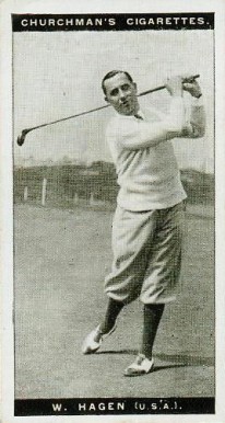 1927 WA & AC Churchman's Famous Golfers-Small Walter Hagen #13 Golf Card