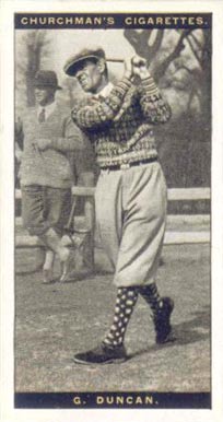 1927 WA & AC Churchman's Famous Golfers-Small G. Duncan #9 Golf Card
